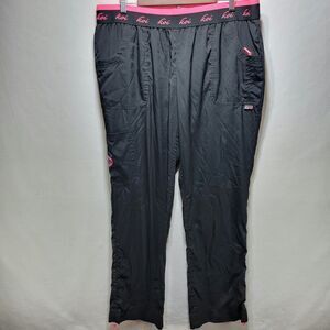 Koi Lite Women’s xl Slim fit Mechanical Stretch Black Pink Scrub Pants